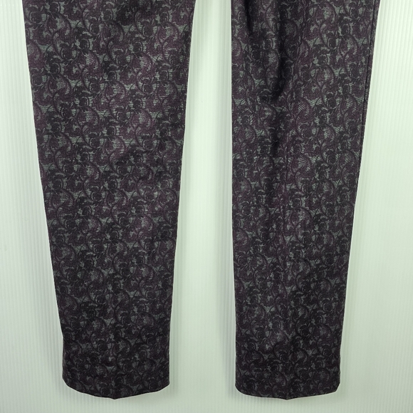 Chico's Womens Grey/Purple/Black Floral Stretch StraightLegDressPants Size 1 - Picture 6 of 11